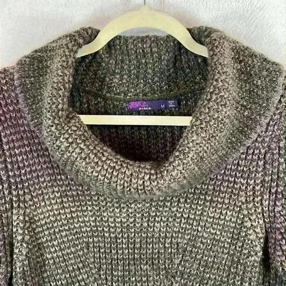 prAna Knit Tunic Sweater Women’s Sz M Purple/Black/Gray Acrylic/Poly/Wool - Picture 3 of 10